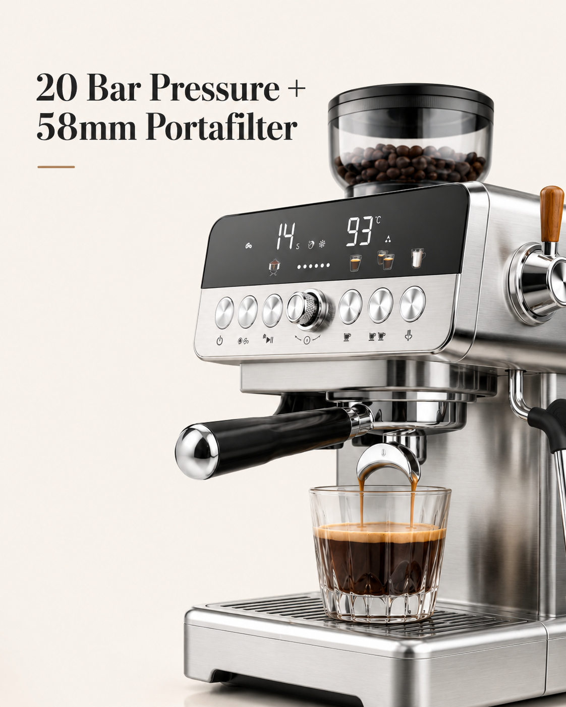 20Bar pressure 58mm portafilter