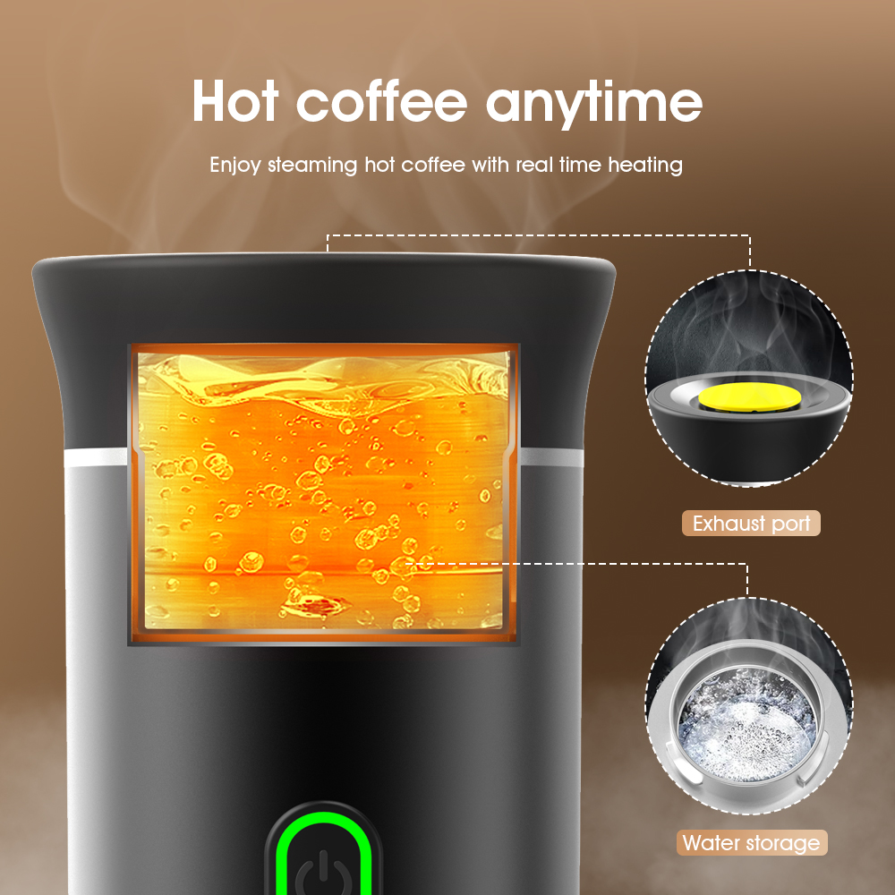 KF-JN-02 self-heating portable espresso machine with built-in water heating system