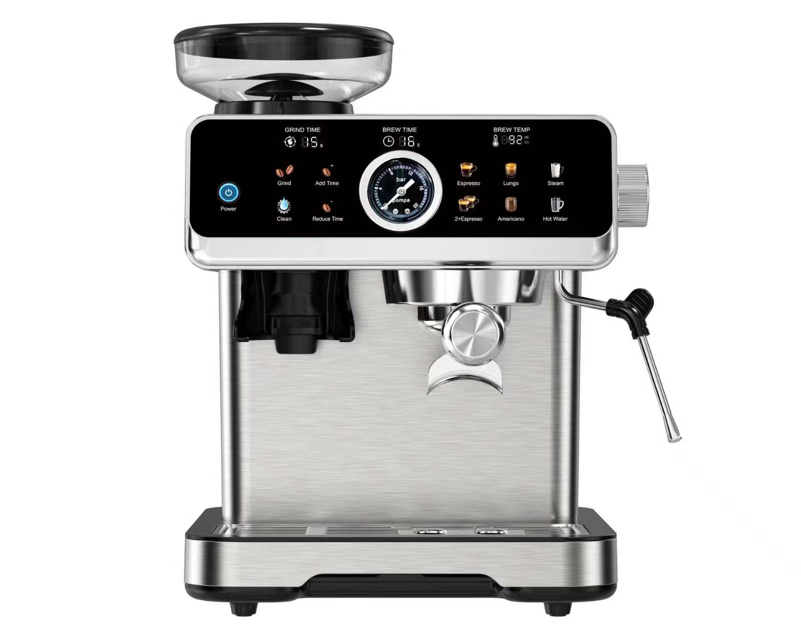 K-EM3721 Espresso Machine with Grinder and Pressure Gauge-1