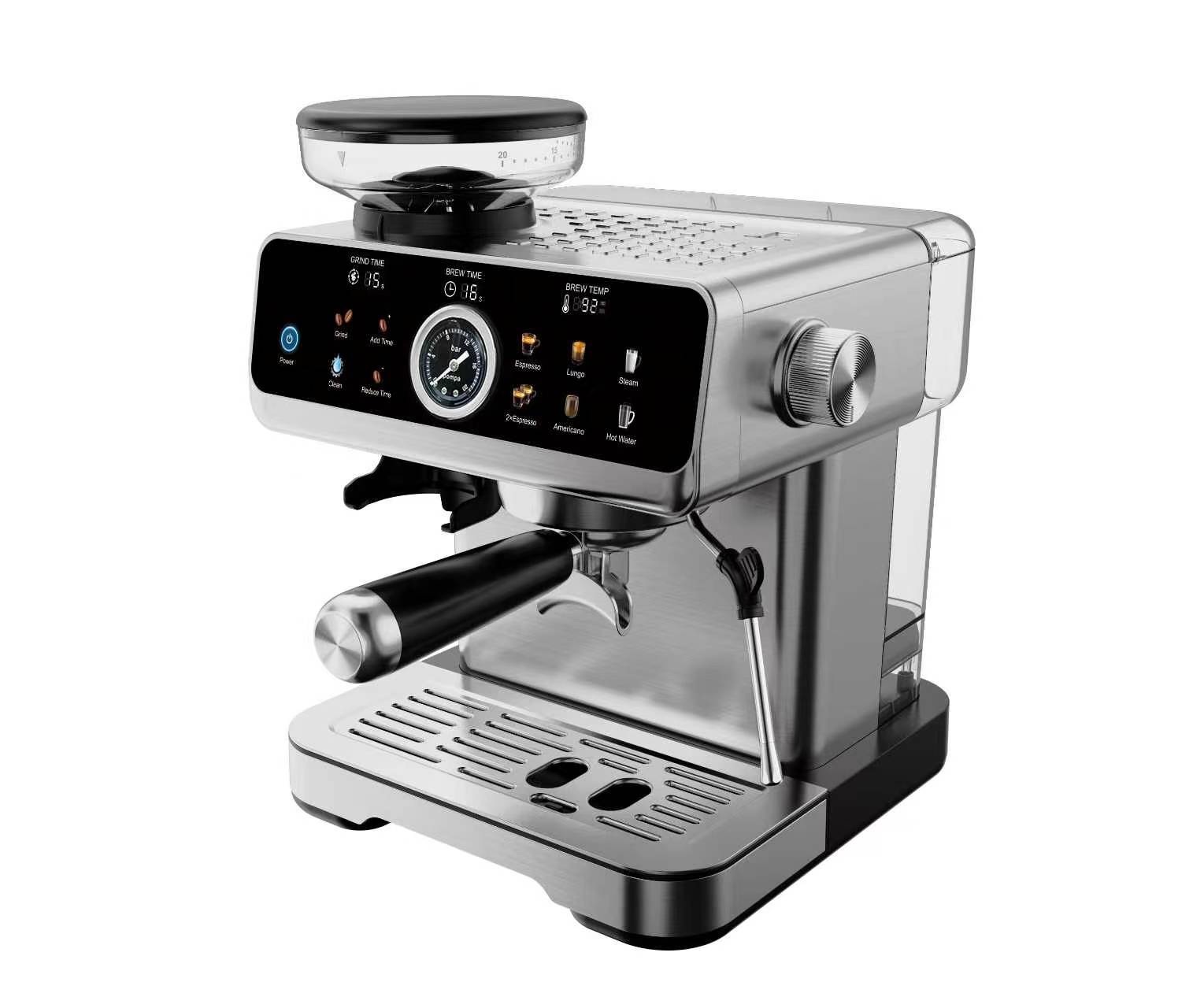 K-EM3721 Espresso Machine with Grinder and Pressure Gauge-2
