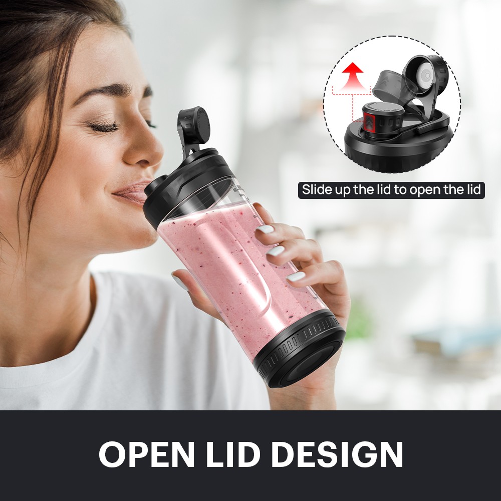 A11-2.0 portable blender with open lid drinking design and detachable cup.jpg