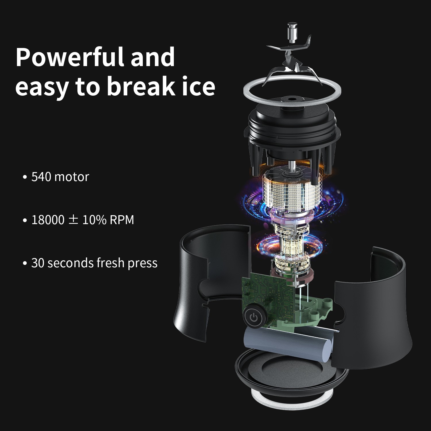 A9 150W portable blender with stainless steel blades for ice crushing and smoothies.jpg