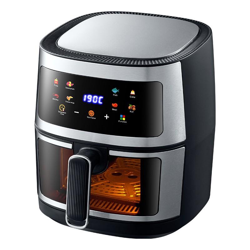 K-QF-605D 5L digital air fryer with panoramic viewing window and touchscreen control