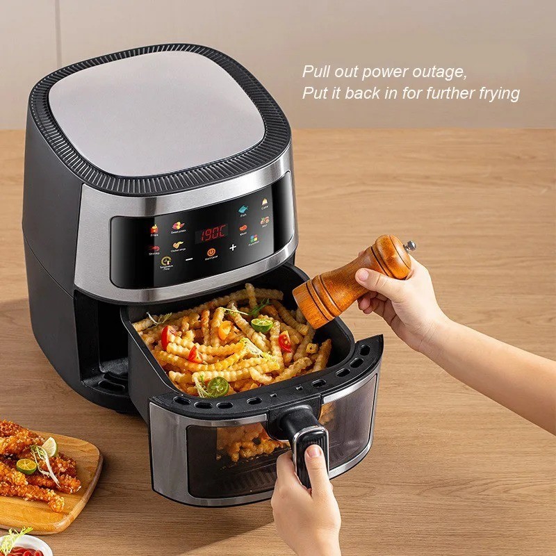 K-QF-605D 5L visible air fryer with removable basket for fries chicken and everyday cooking