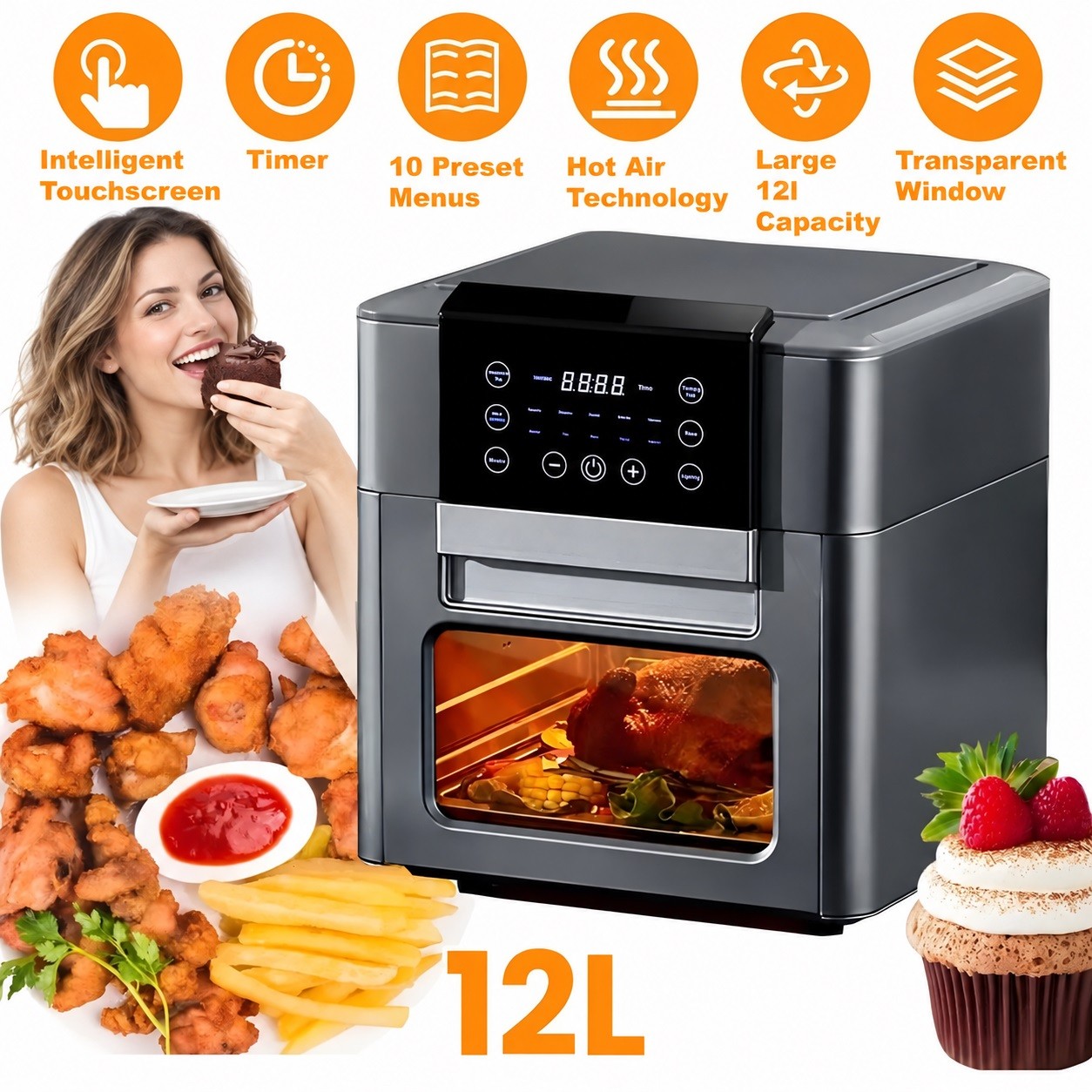 K-QF-312 12L multifunction air fryer oven for baking roasting and everyday family cooking.jpg
