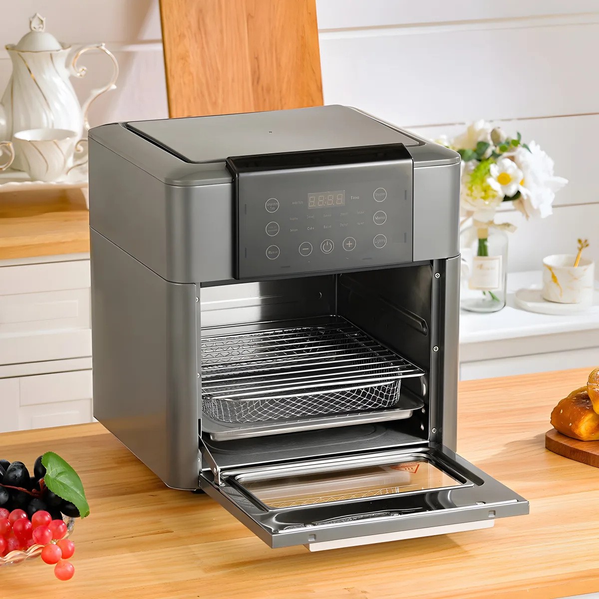 K-QF-312 12L air fryer toaster oven with front viewing window and removable cooking trays.jpg
