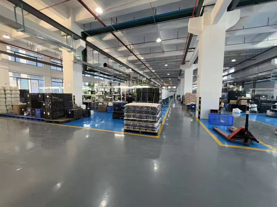 Organized small appliance factory production floor